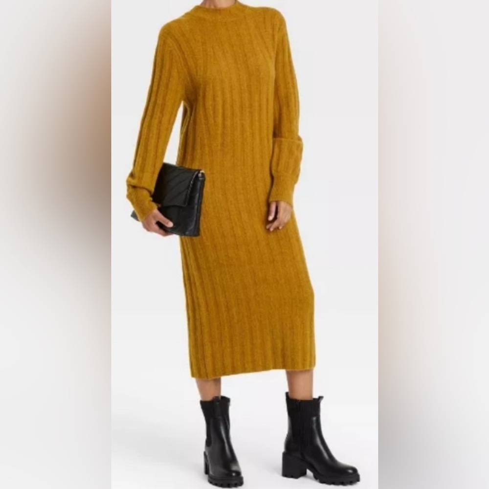Beautiful muted gold sweater dress.
